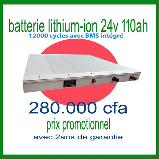 Batterie lithium-ion 24v. 110ah. 3,2kwh