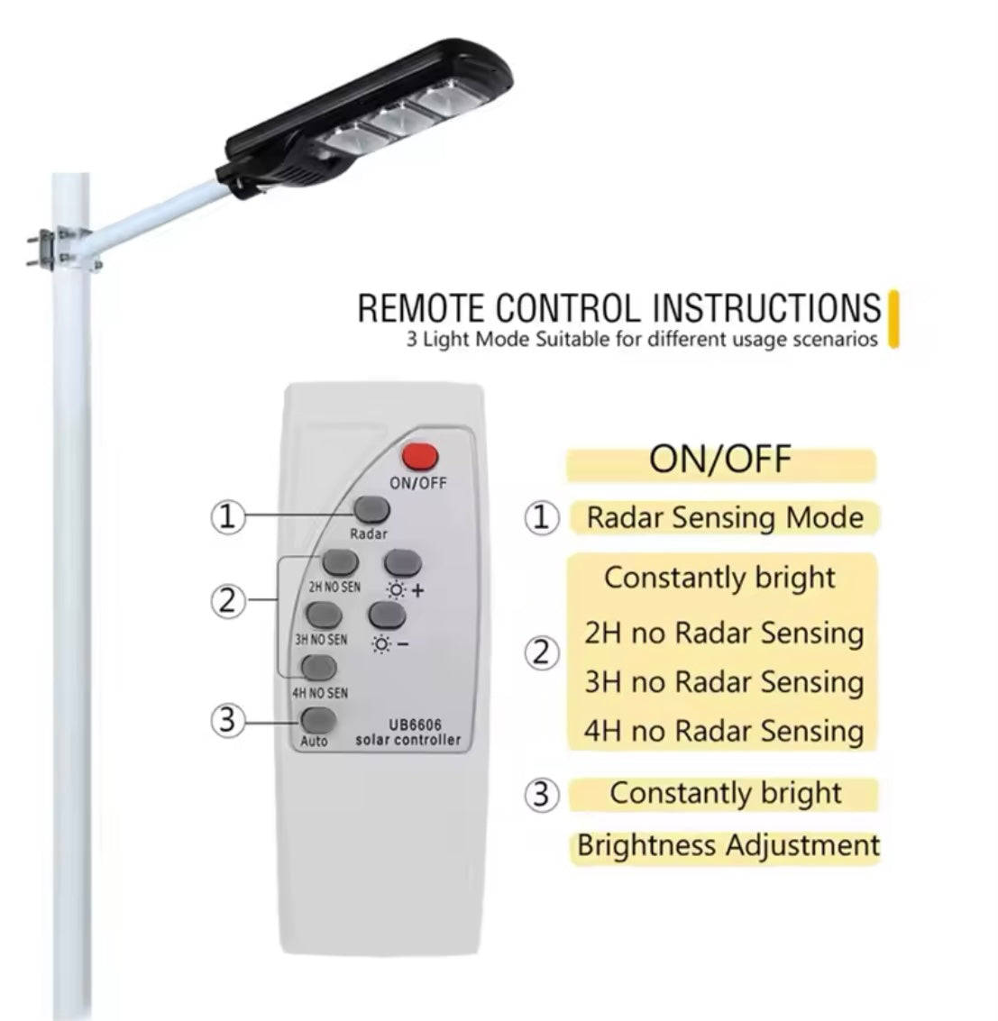Lampadaire solaire 300w