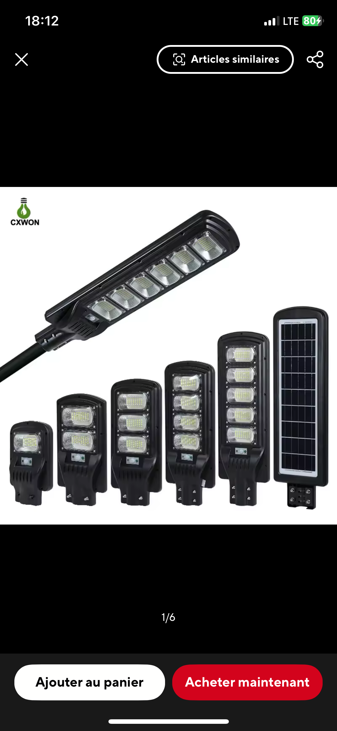Lampadaire solaire 300w
