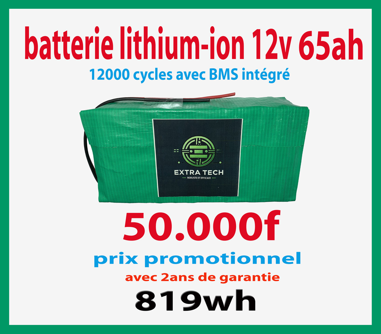 Batterie lithium-ion 12v 65ah