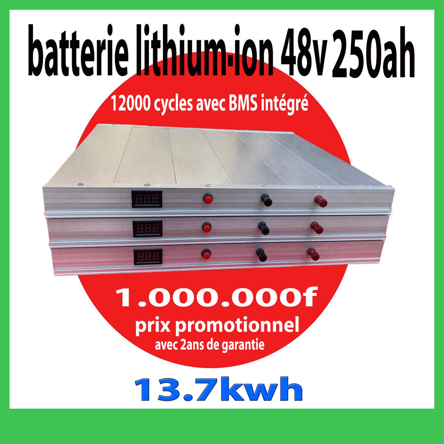 Batterie lithium-ion 48v 250ah 3,7kwh