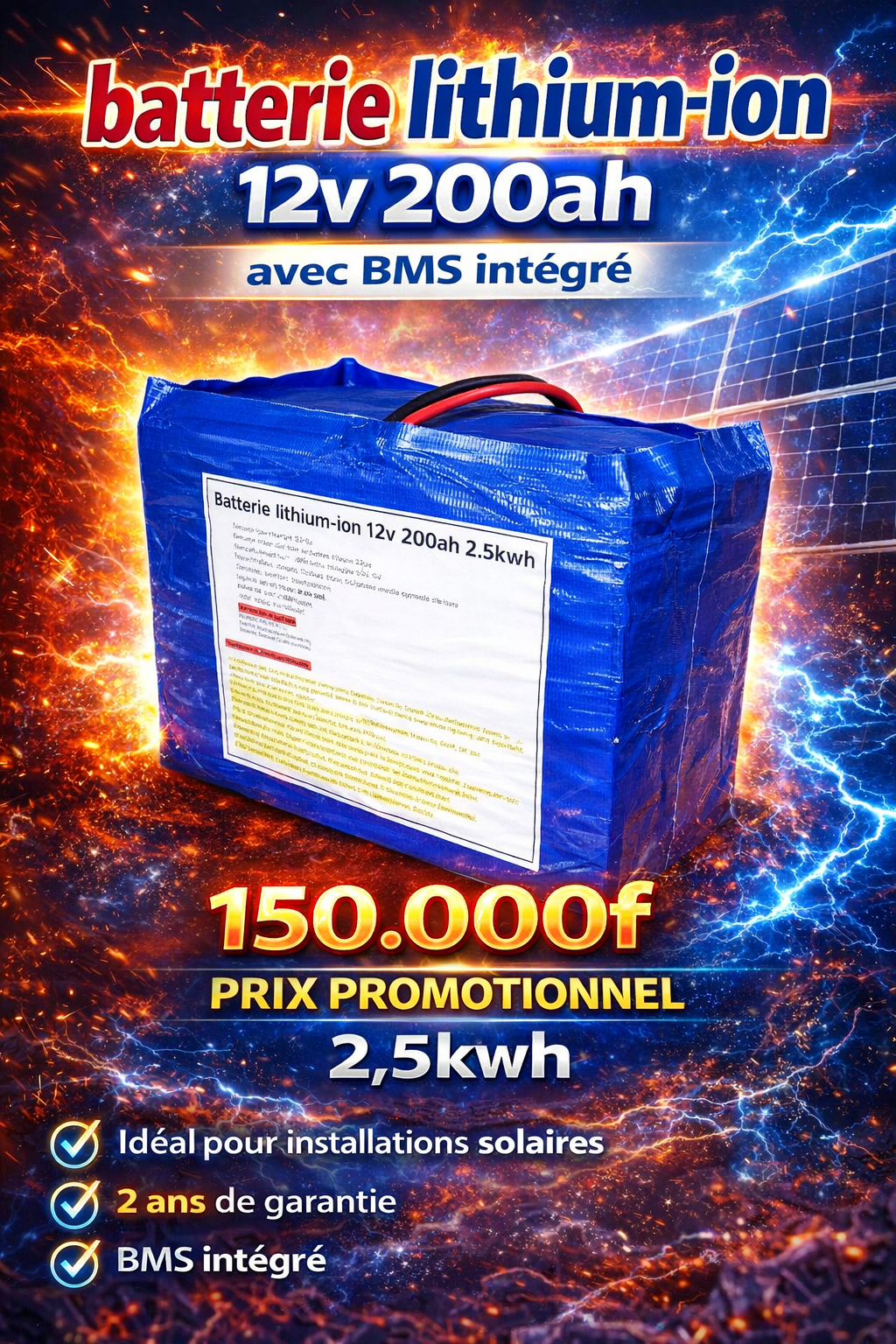 Batterie lithium-ion 12v 200ah